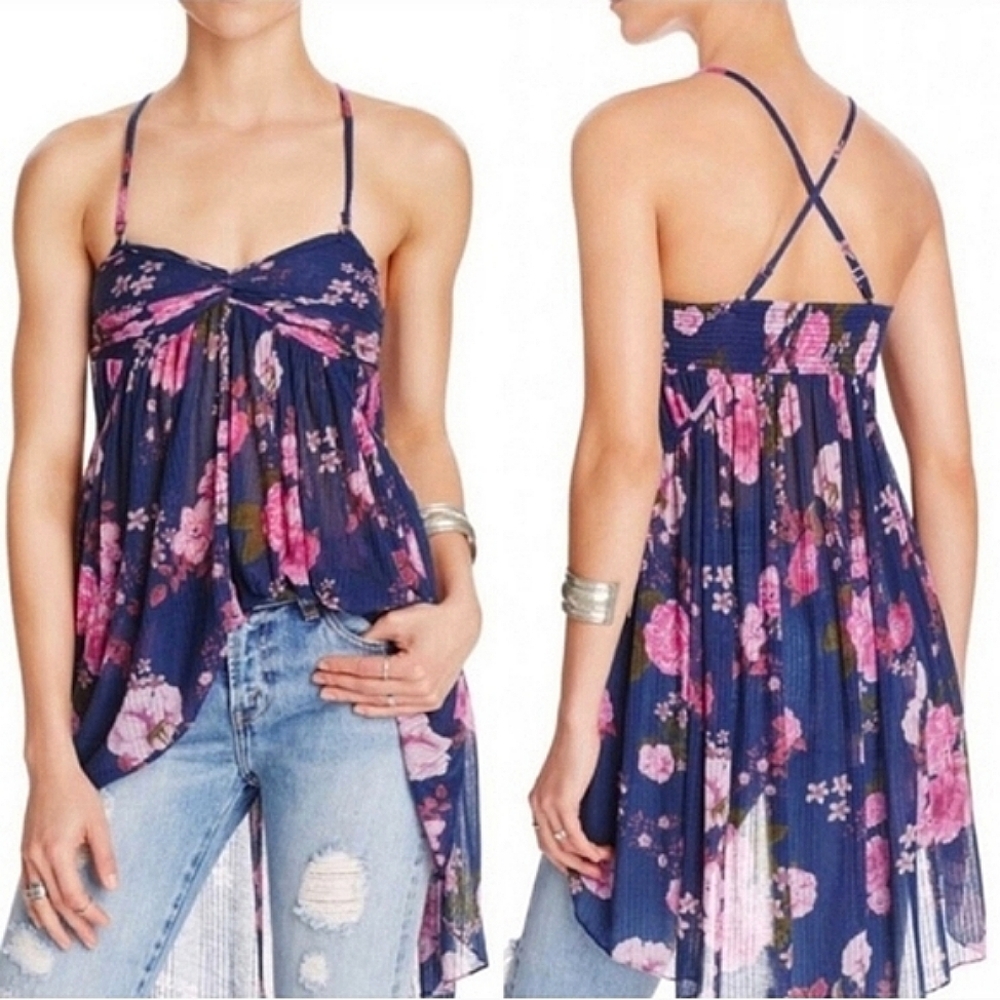 Free People Boho Coastal Convertible Tank Tunic Strappy Top